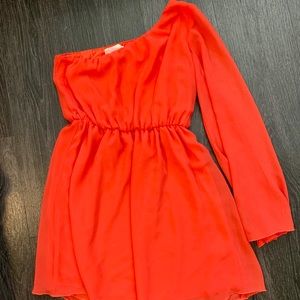 Coral chiffon dress